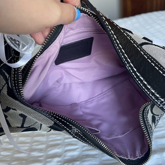 COACH Y2K Soho Jacquard Signature Patchwork Hobo Shoulder Bag Black/Gray - Picture 11 of 14